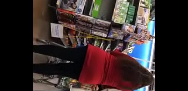  Recording Juicy Latina ass in store husband comes up